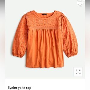 J crew orange lace sleeve blouse